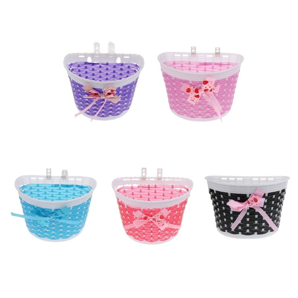 Girl's Bike Basket Front Handlebar Kid's Bicycle Baskets Storage Organizers Box