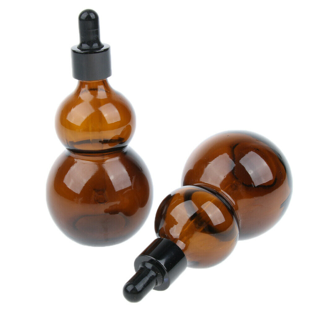 4 Pcs 50/100ml Empty Brown Glass Bottles with Dropper Pipette for Essential Oil