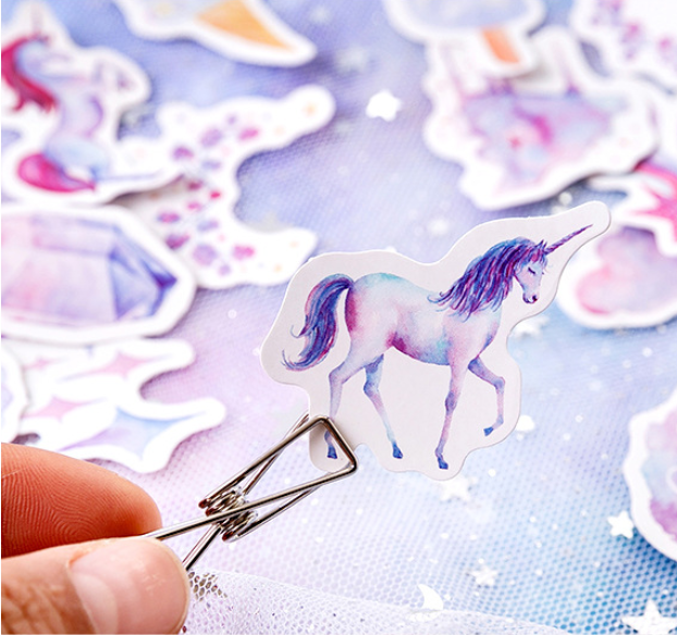 46Pcs/pack Cartoon Unicorn Scrapbooking Stickers Scrapbooking Embellishments