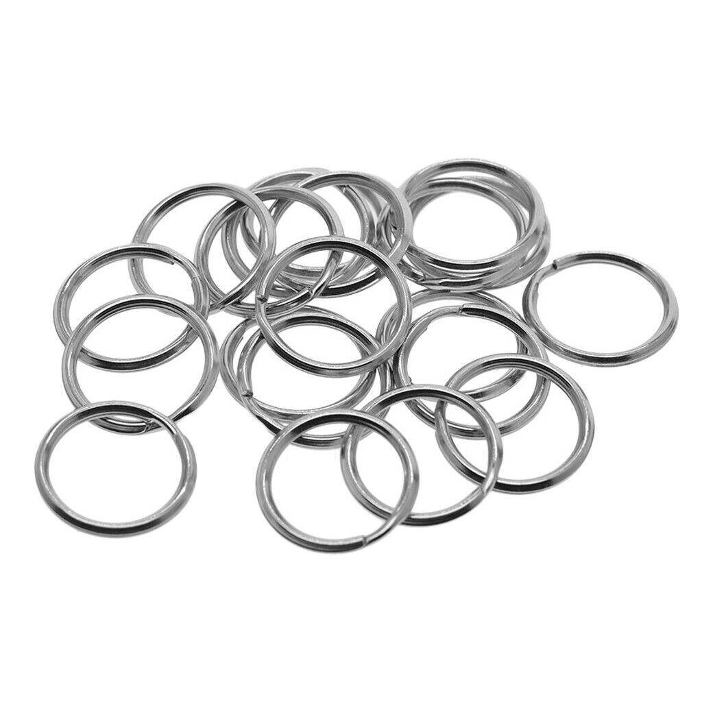 40pc Durable Stainless Steel Split Key Rings 20mm Jewelry Making Key Holders