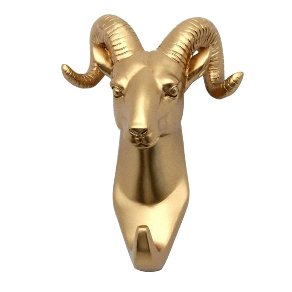 2pcs Nordic Style Hook Animal Head Hook Rack Holder Golden Color  f/ Bedroom
