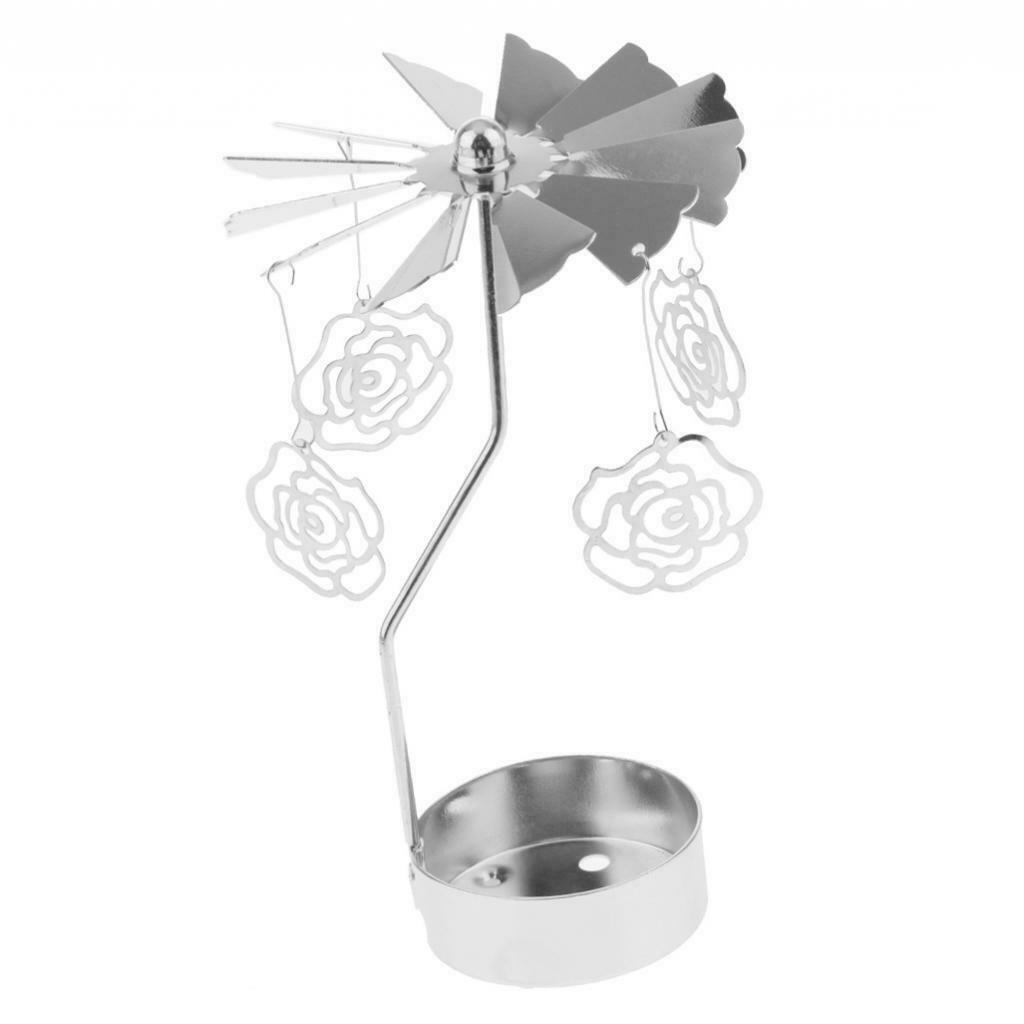 4xChristmas Rotary Candle Holder Xmas Gift-Heart/Rose/Butterfly/Star