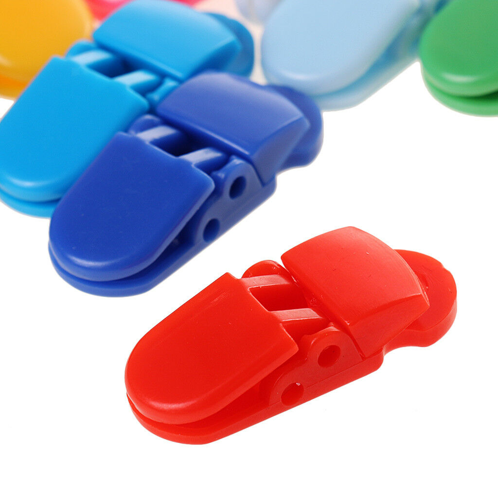 10xBaby Kids Plastic Pacifier Clips Soother Dummy Style Badge Holder