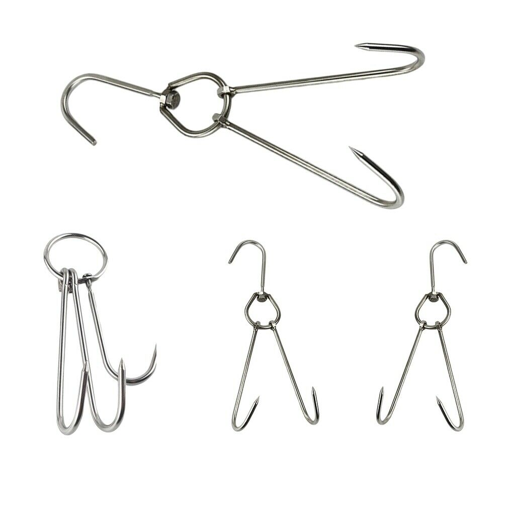 Pack of 4 Heavy Duty Meat Hooks Duck Smoking Hanger Hook Tool 0.56x28cm