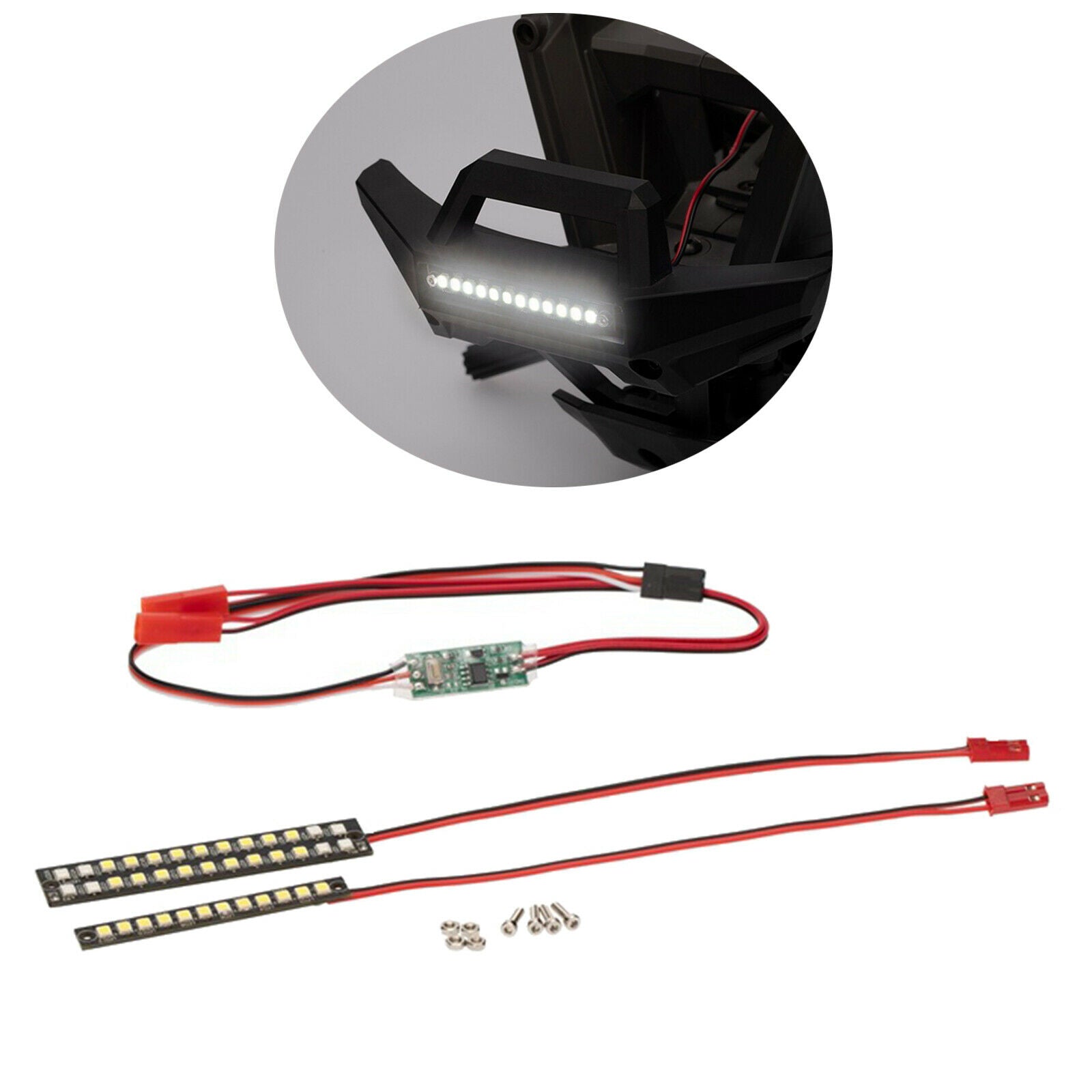 Waterproof Front Rear Bright Bumper LED Light Strips for 1:10 RC Accessories