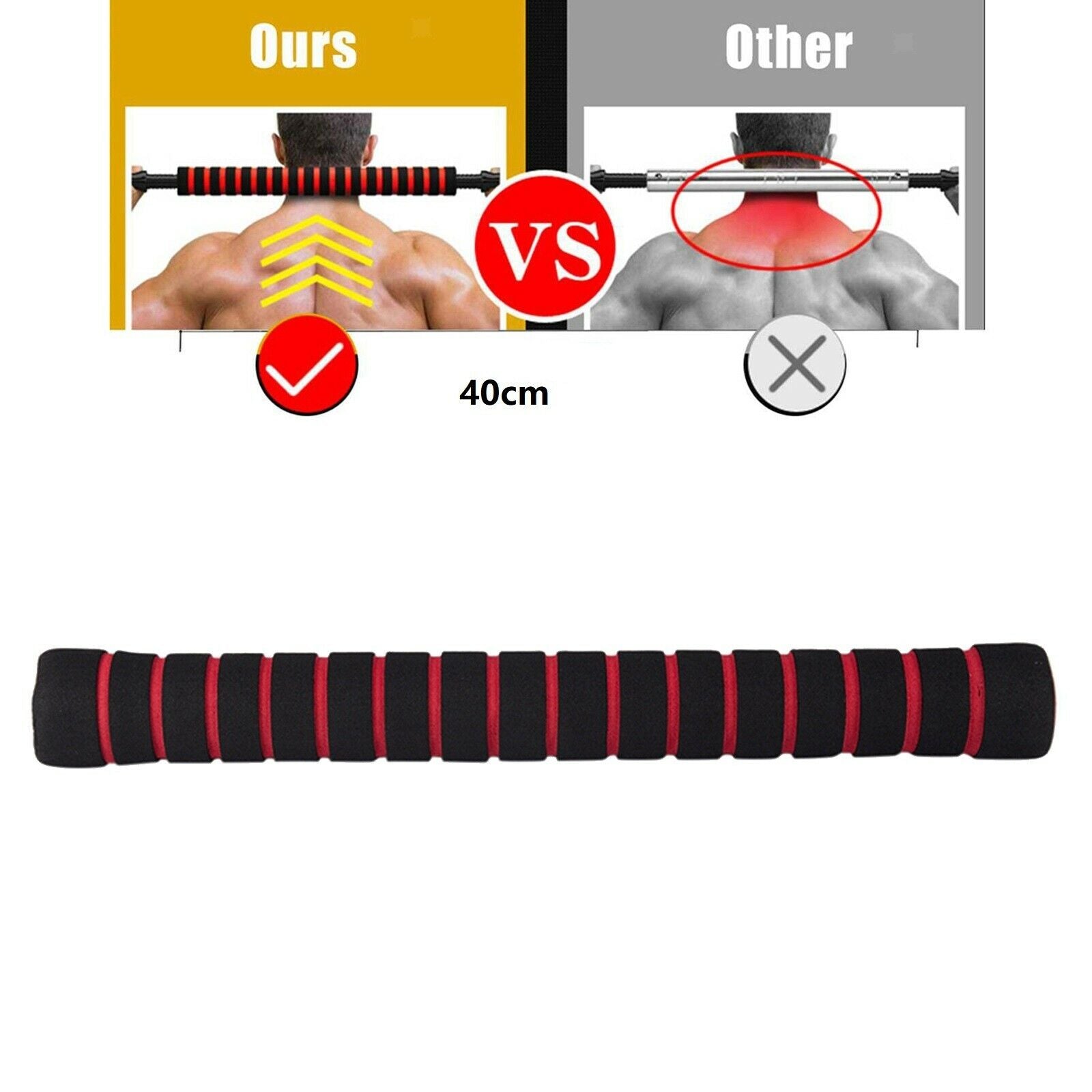 Dumbbell Extension Bar 1'' Barbells Joiner Coupler Neck Pad Attachment