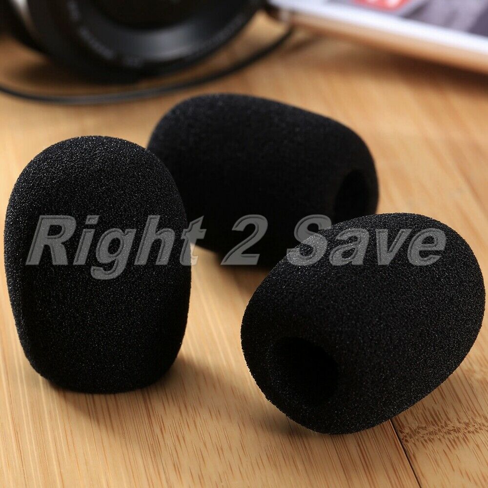 5PCS Black 15mm Dia Stage Mic Microphone Soft Foam Mic Cover 45mm Long