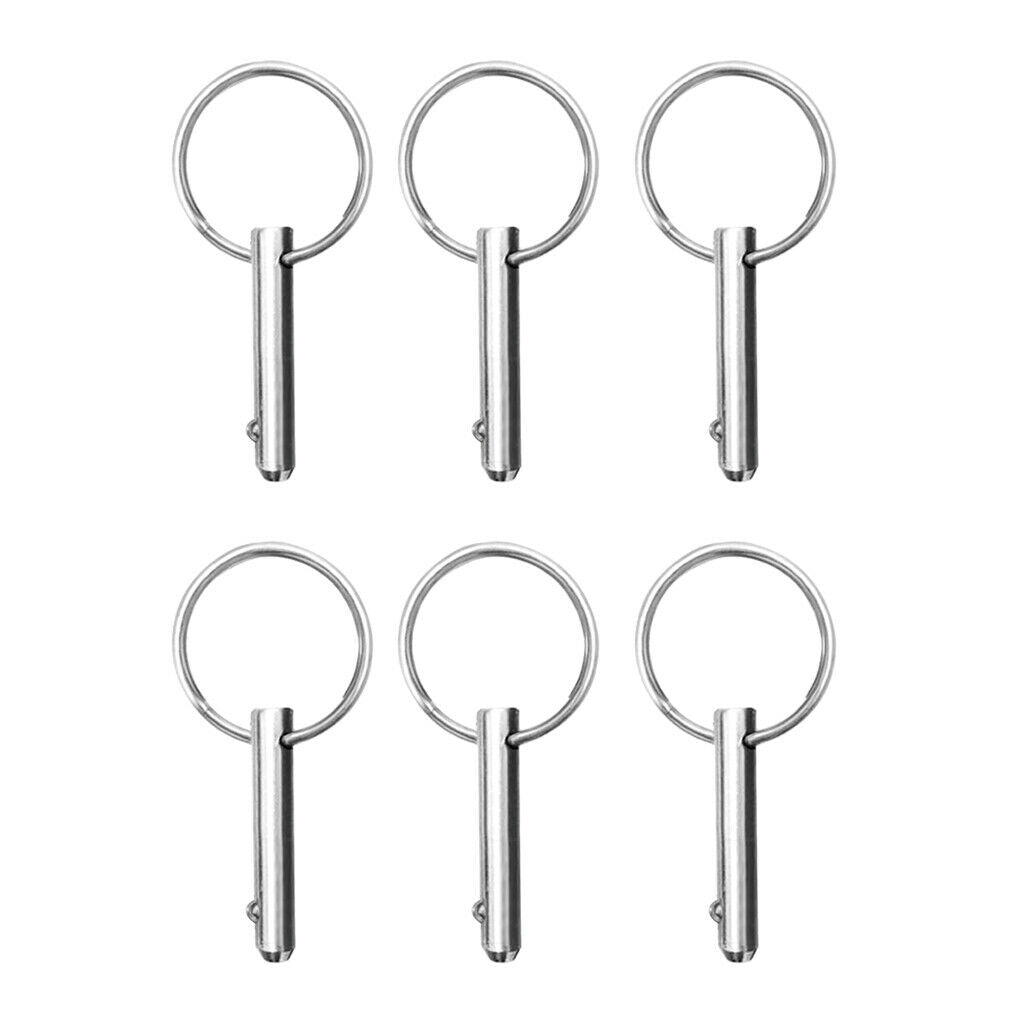 5/16" Stainless Steel Quick Release Pins Kayak, Boat, Bimini Top Set of 6