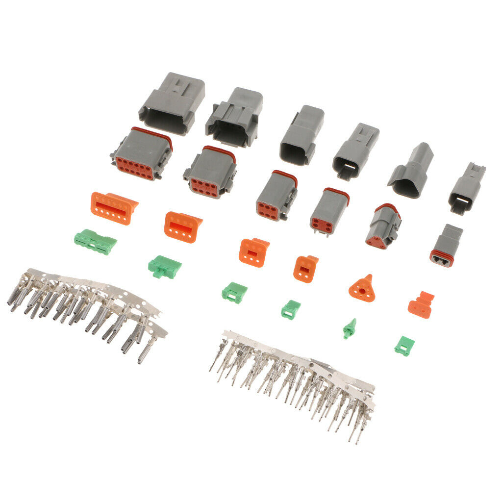 6 Kit 2 3 4 6 8 12 Pin DT Series Connector Gray Receptacle IP67 Waterproof Heavy