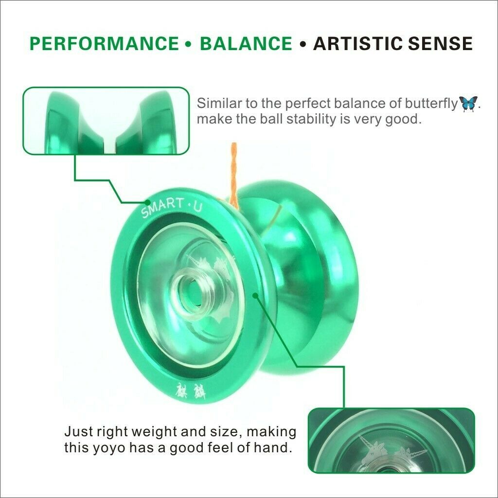 New Professional YoYo Ball Bearing String Trick Alloy Kids Toys Green Outdoor