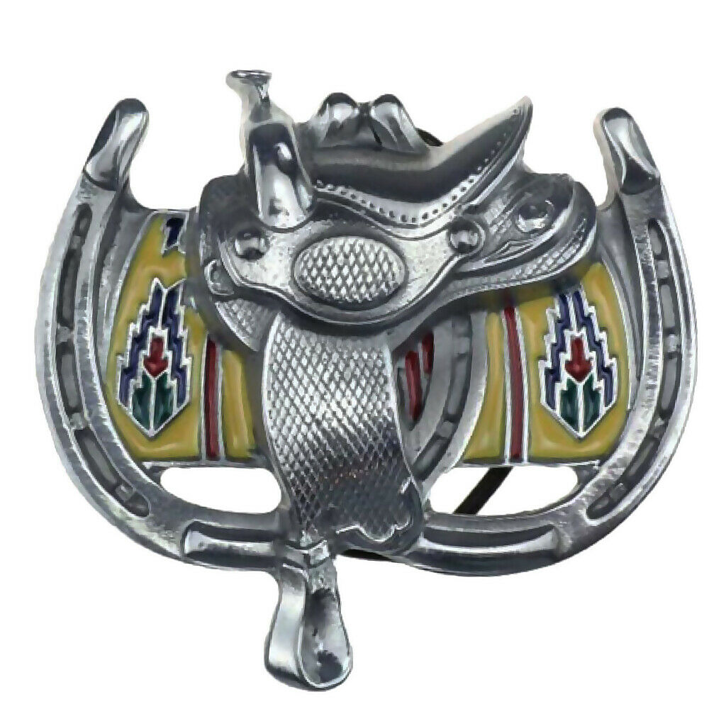 Saddle Belt Buckle Western Cowboy Mens Metal Painted Alloy Buckle