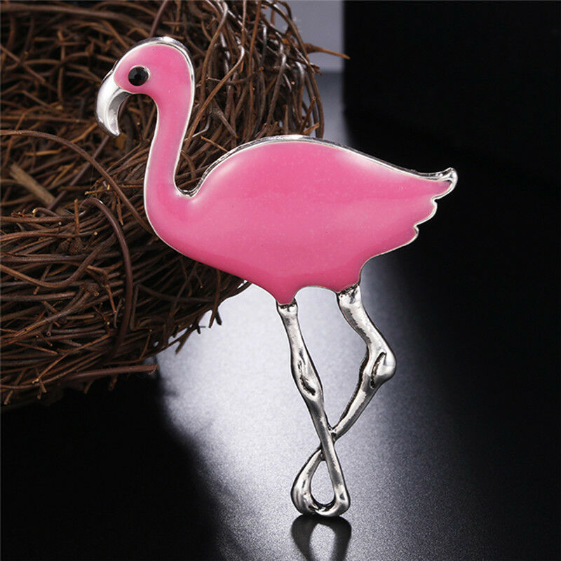 Trendy Enamel Flamingo Brooch Pins Woman Exclusive Badge Metal Jewelry Br.l8