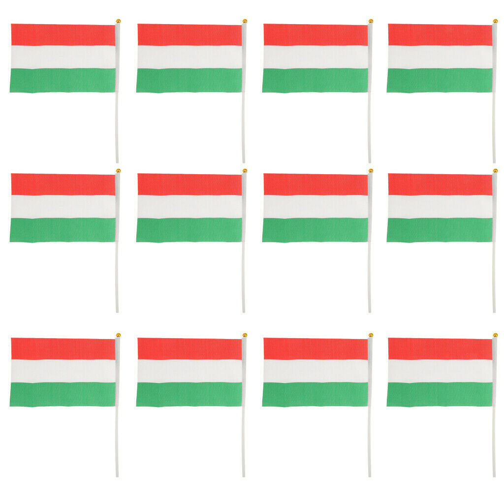 Hungary Hand Waving National Country Flag 14 x 21cm Pack of 12