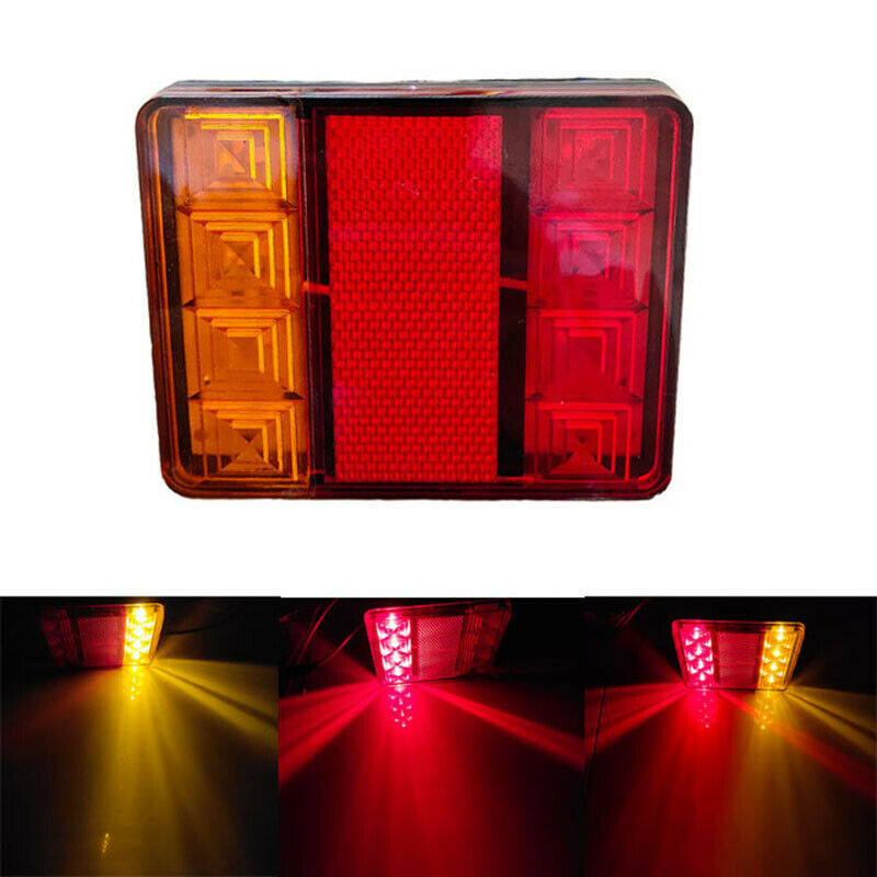 Trailer Engineering Vehicle Truck 12V 8 LED Tail Light Daytime Running Red Lamp