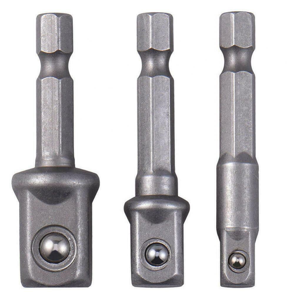 Socket Adapter Set 1/4" 3/8" 1/2" 2" Long Home Repair Tool For Automotive