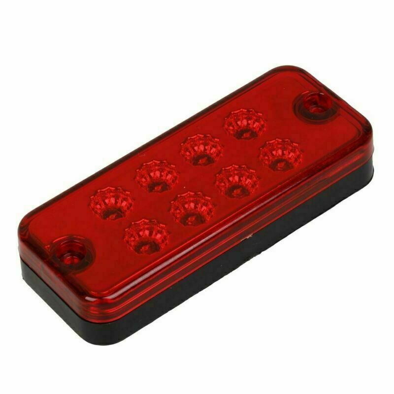 4x Red 8-LED Side Marker Lights RV Truck Trailer Clearance Light Waterproof 12V