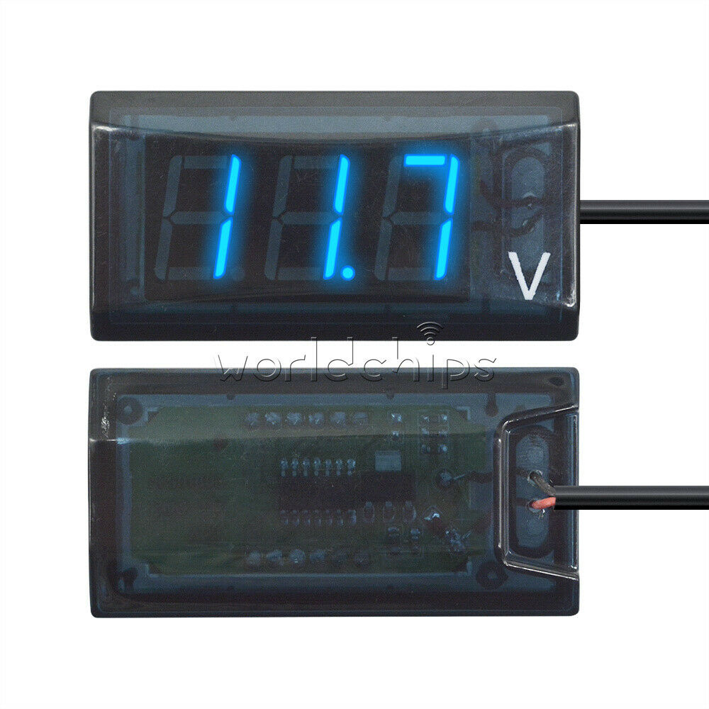 Blue Car Motocycle 12V Digital LED Display Voltmeter Voltage Gauge Panel Meter