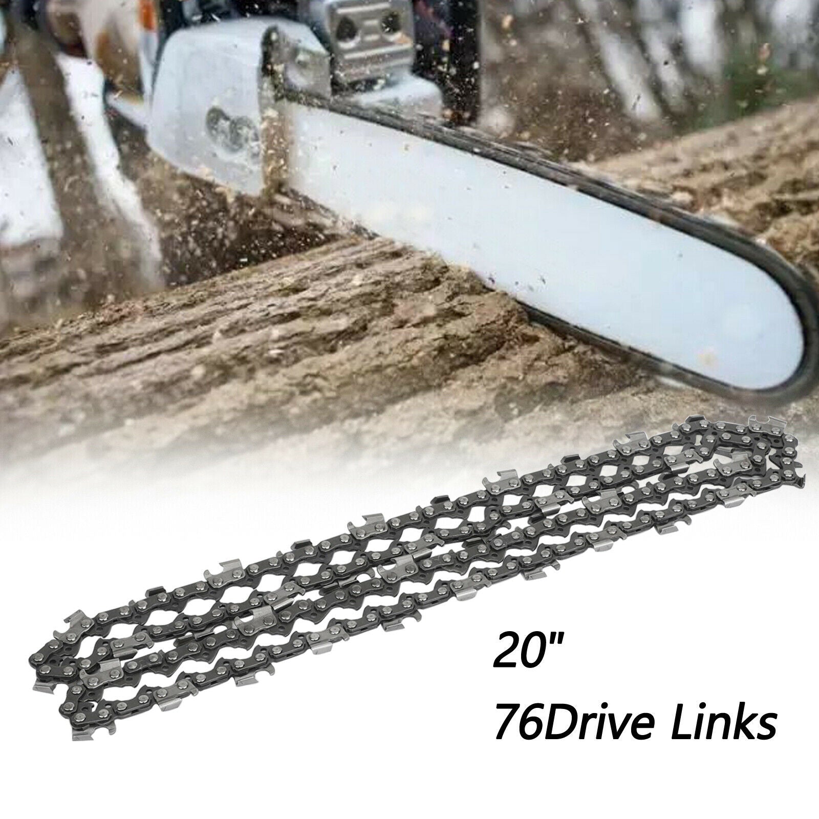 20" Chainsaw Saw Chain 325 pitch .058 gauge 76DL Drive Links Spare  CA
