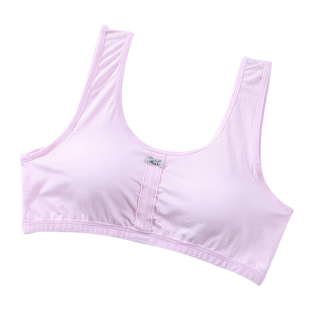 Girl's Breathable Bra Padded Wireless Sports Bra Activity Gym Fitness Pink
