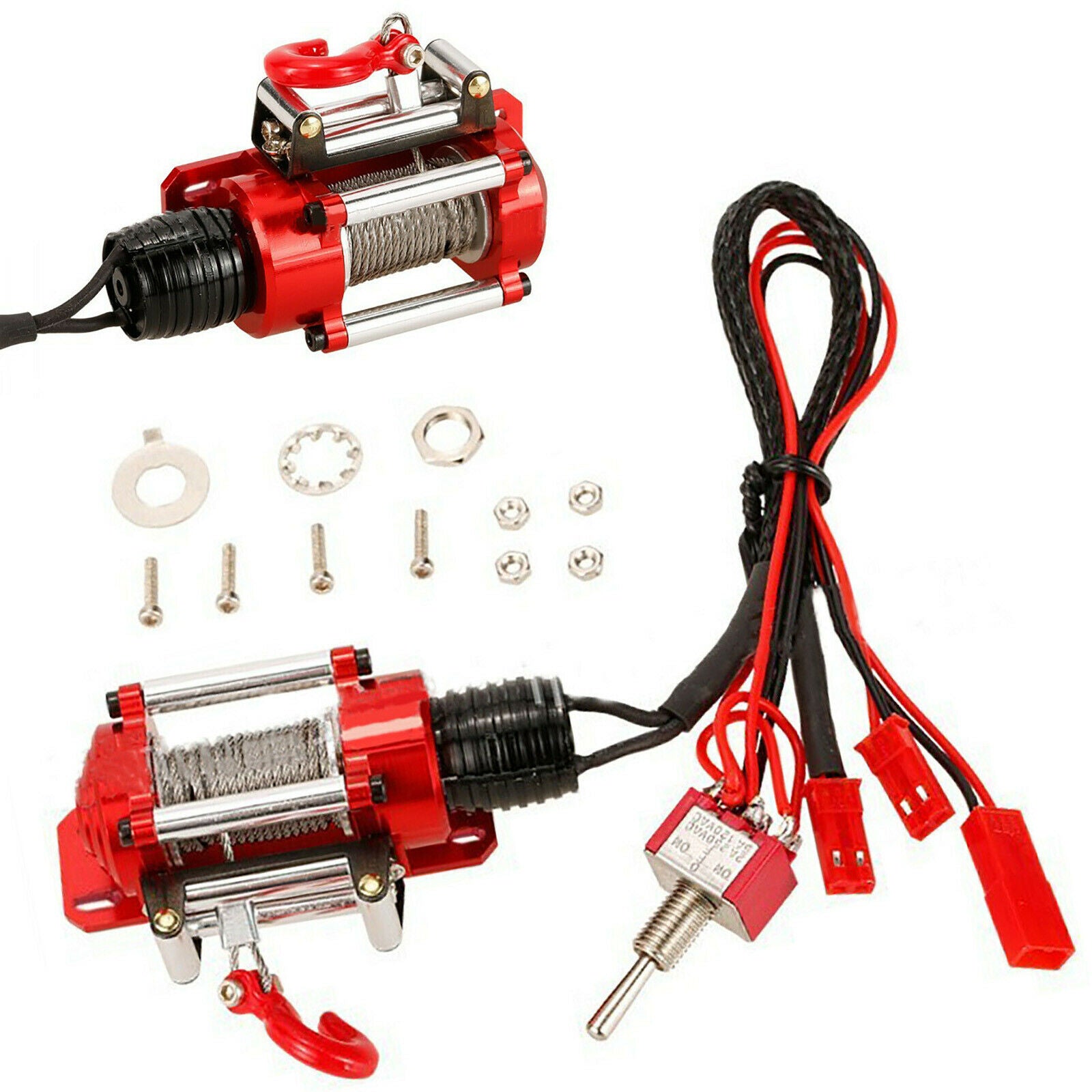 For Traxxas Axial D90 SCX10 II RC Car Crawler 1/10 Electric Metal CNC Winch Set