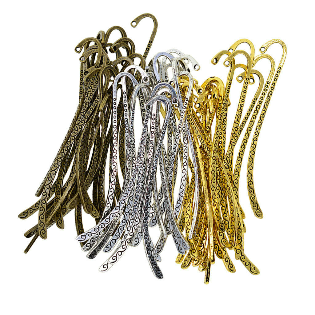 60 Pieces Mixed Colors Classical Line Delicacy Metal Beading Bookmarks for