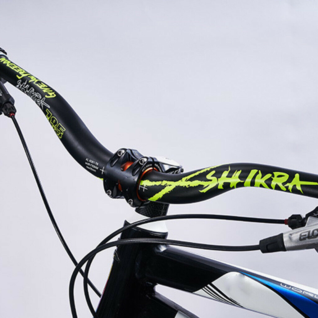 Mountain Bike Handlebar Hi-Riser Handlebar 785mm Wide Bar Black+Green