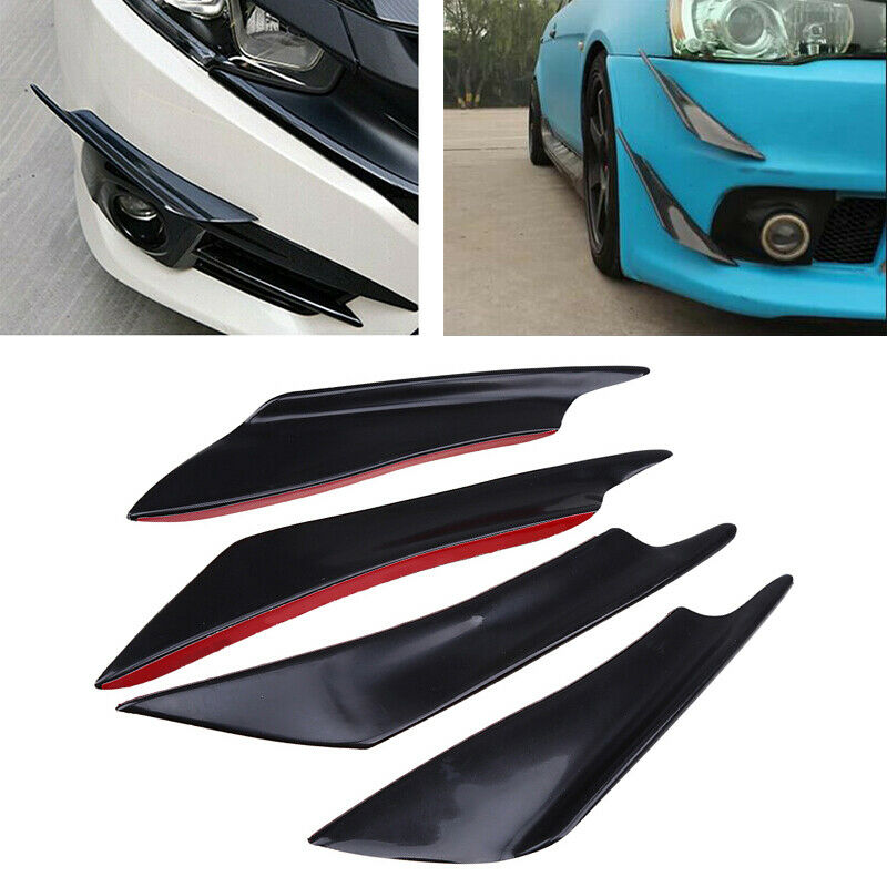 4Pcs Car Front Bumper Fins Splitter Lips Diffuser Canards Carbon Fiber Universal