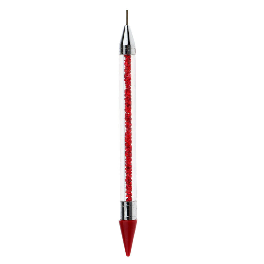 2x Nail Art Rhinestone Picker Adhesive Wax Tip Pencil Dotting Pen Applicator