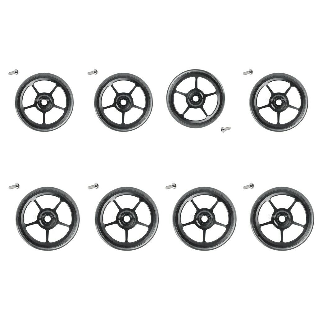 8x Bike Easy Wheels Folding Replacement for Brompton Modified Parts Black