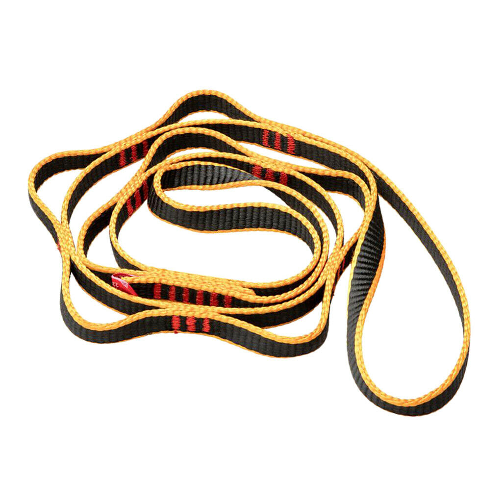 16mm Sewn Loop Daisy Chain Webbing Sling For Rock Climbing Harness Yellow