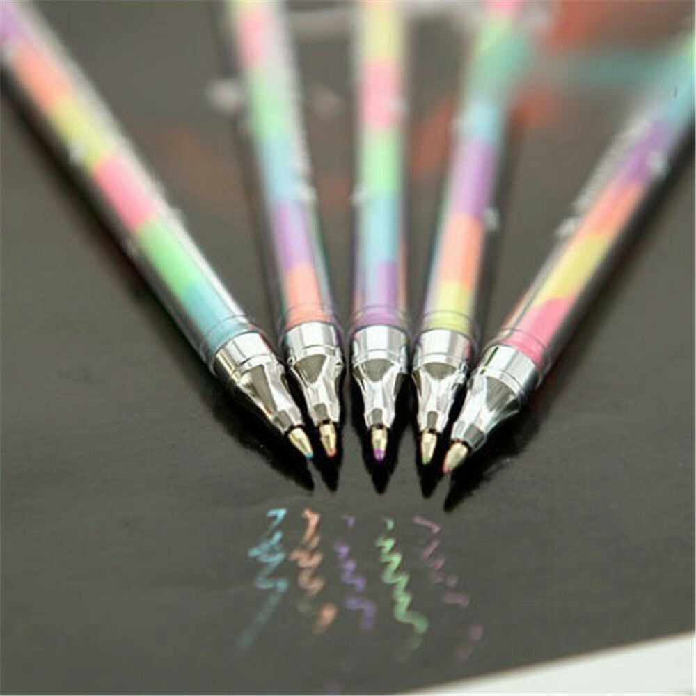 1x Gradient 6 Colors in 1 Pen Office Students Gel Pens Ink Pen Writing Tools Hot