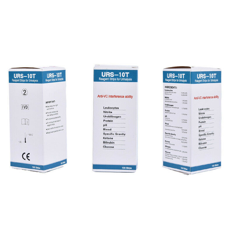 100 Strips URS-10T Reagent Urinalysis Strips 10 Parameters Urine Test St.WF