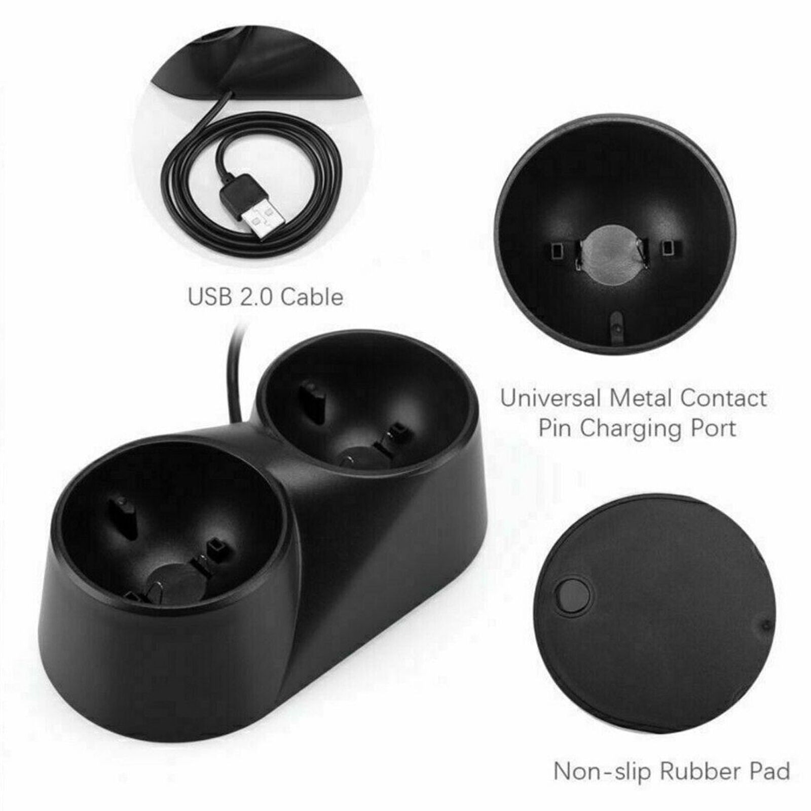 Dual Charger Charging Dock Station for Playstation PS4 PS VR Move Controller