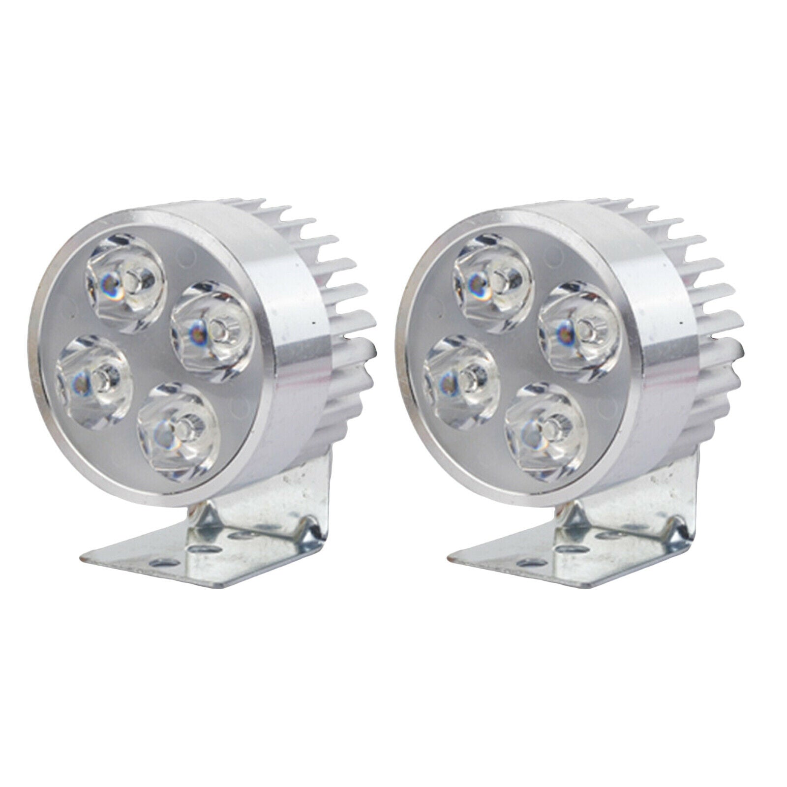 New Motorcycle Double Bright LED Headlight Driving Lamp Lights Headlamp