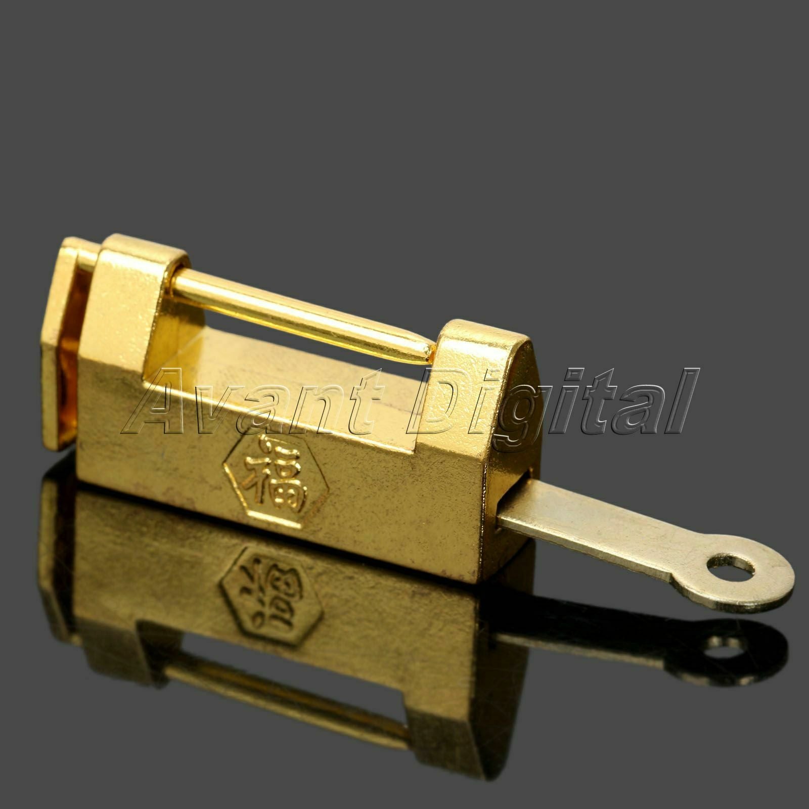 Set Chinese Brass Hardware Hinges Latch Jewelry Box Handle 12 Corners Protector