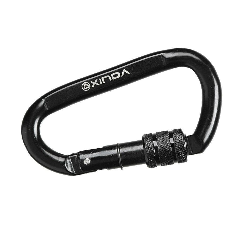 30KN D-ring Strong Screw Locking Carbon Steel Carabiner Climbing Karabiner