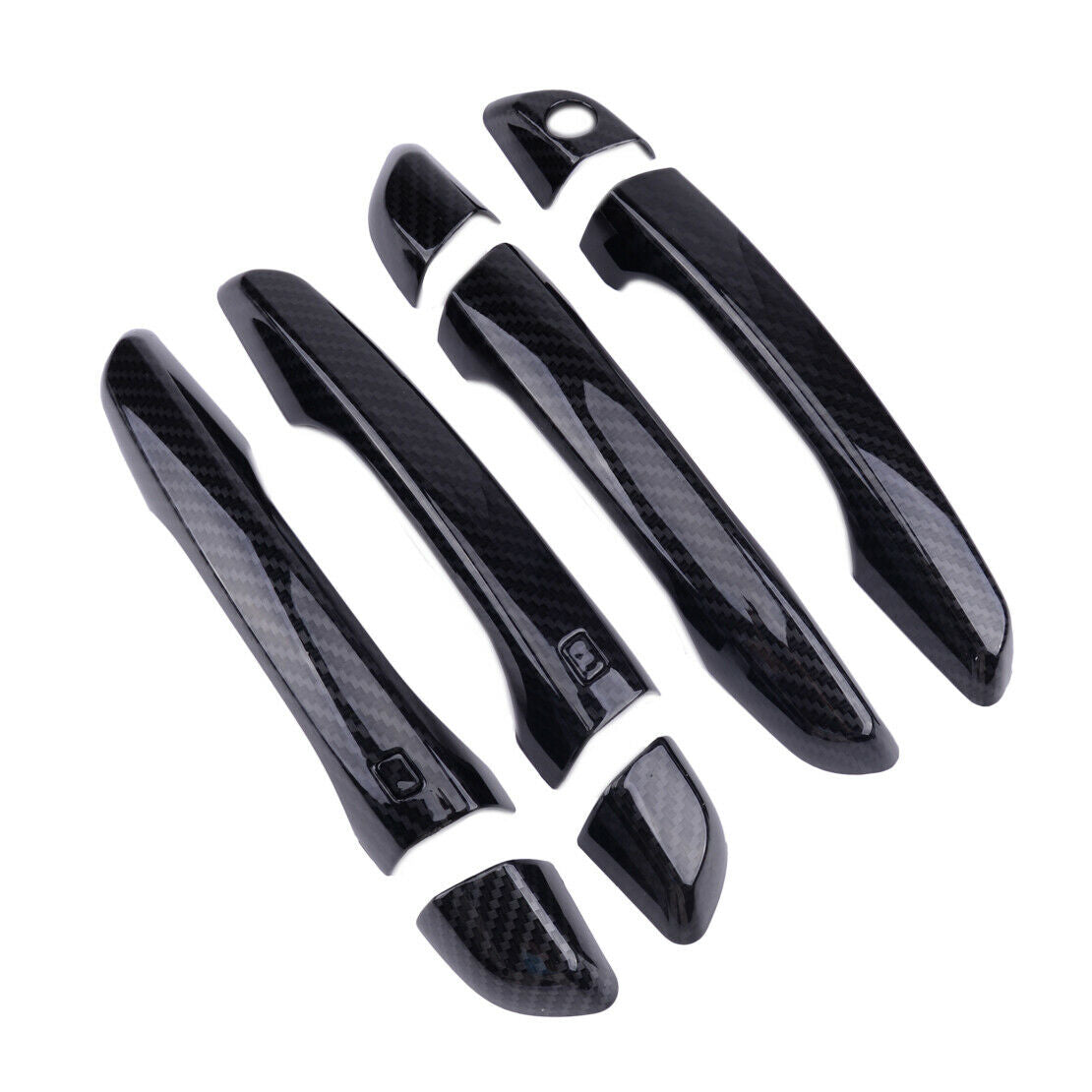 8pcs Carbon Fiber Black Door Handle Cover Trim fit for Hyundai Elantra 16-19 New