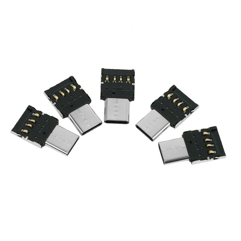 5pcs Ultra Mini Type-C USB-C to USB 2.0 OTG Adapter for Cell Phone Tablet & USH7
