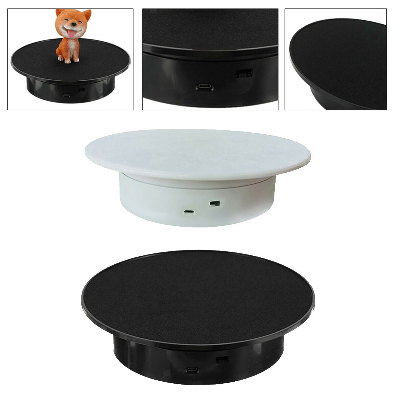 2pcs Electric Rotating Display Stand Turntable for Jewelry Watch