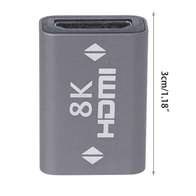 HDMI-compatible Coupler Female to Female Aluminum Alloy Shell Support 8K 4K 2K
