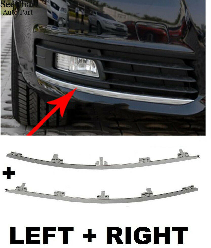 Fit For AUDI A6 C6 2009-2011 Front Bumper Trim Grille Chrome Fog Light Set LH+RH