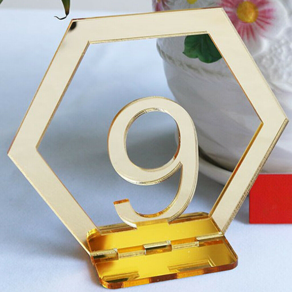 Table Numbers with Base Table Decor for Birthday Charity Ball Golden 9