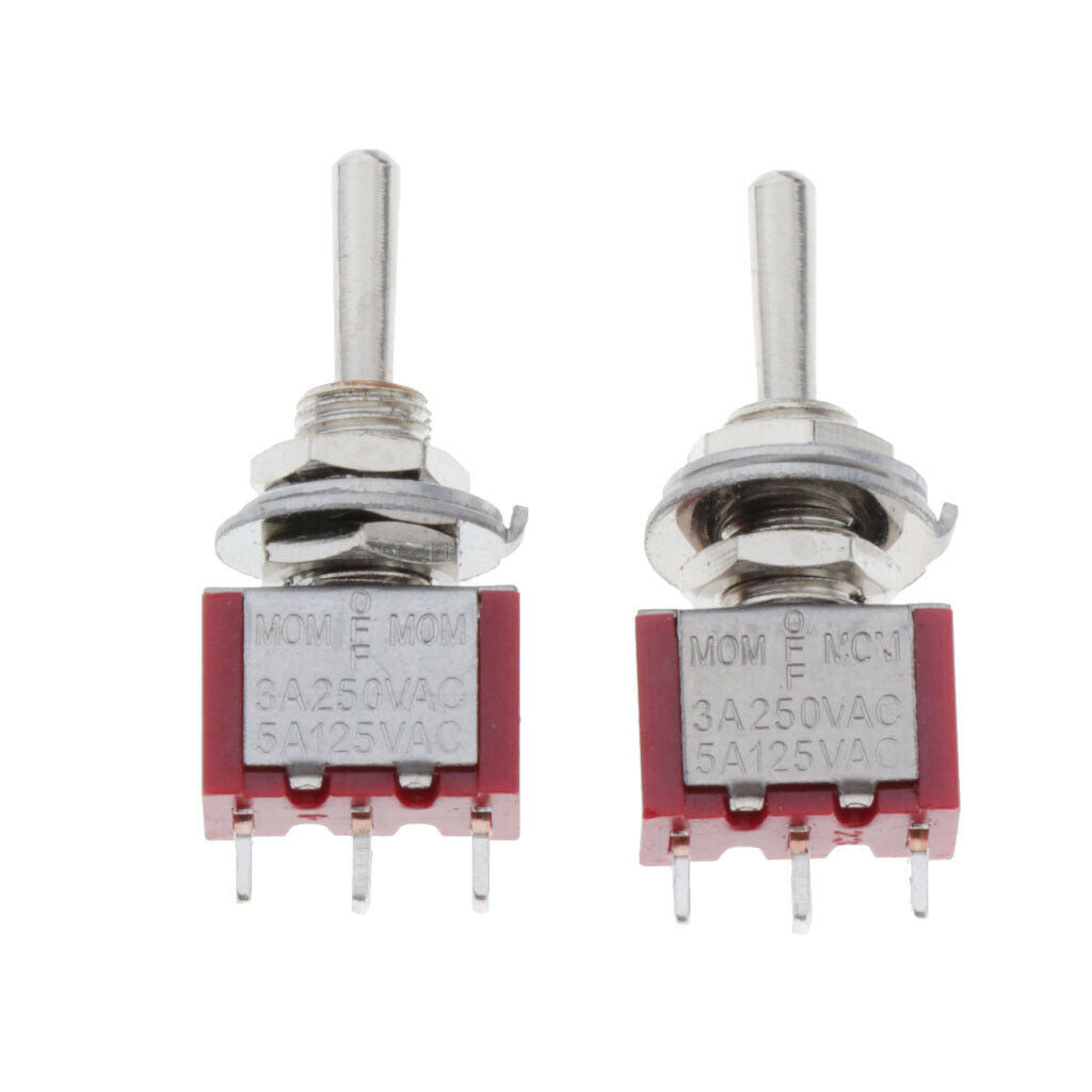Set of 2 Precision Toggle Off/Off Double Self-resetting 3 Way Toggle Switch