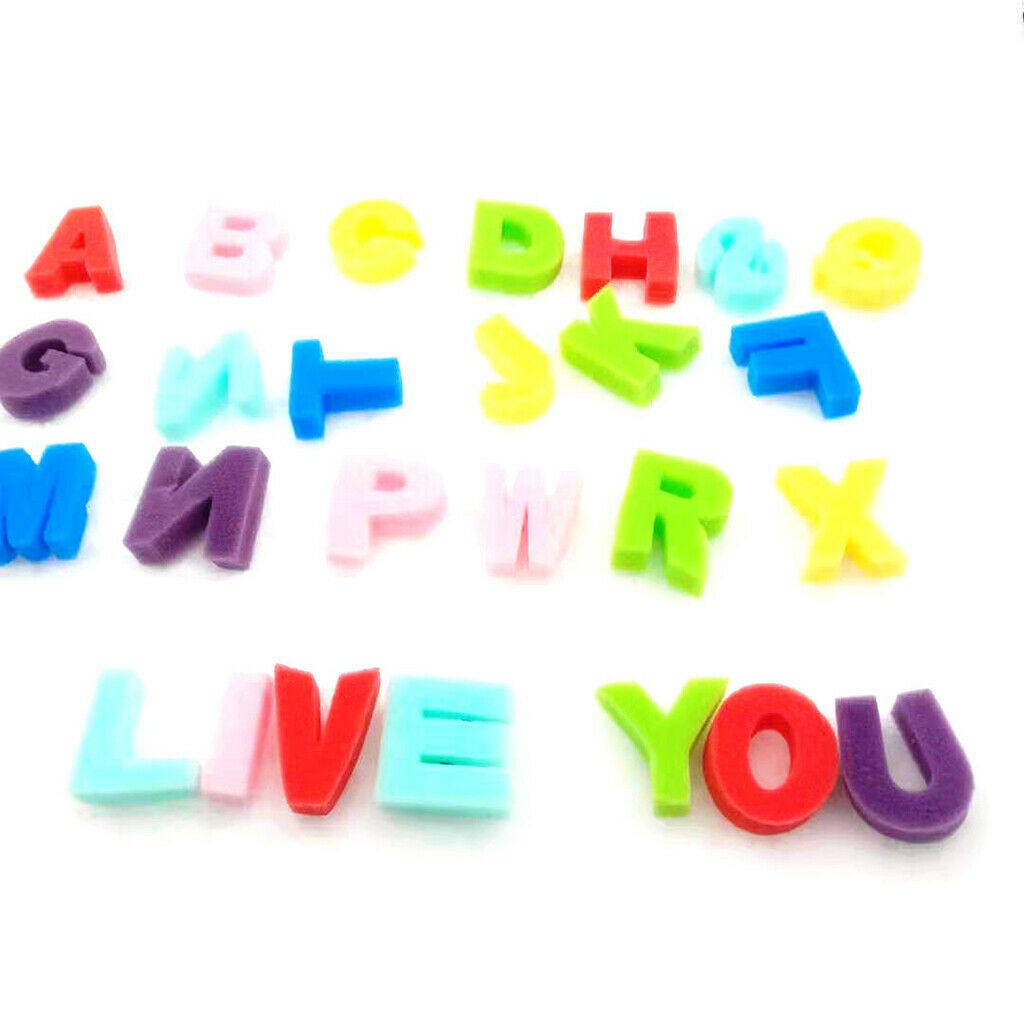 36x Sponge Stamps Stamper Alphabets Numbers Handmade Inkpad Kid Painting