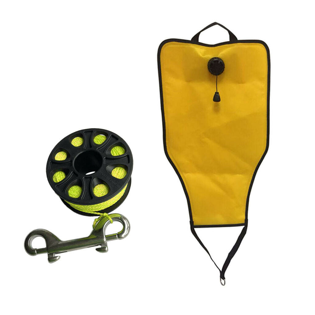 Durable 30lbs Diving Lift Bag Underwater Dive Finger Spool Reel Cord Clip