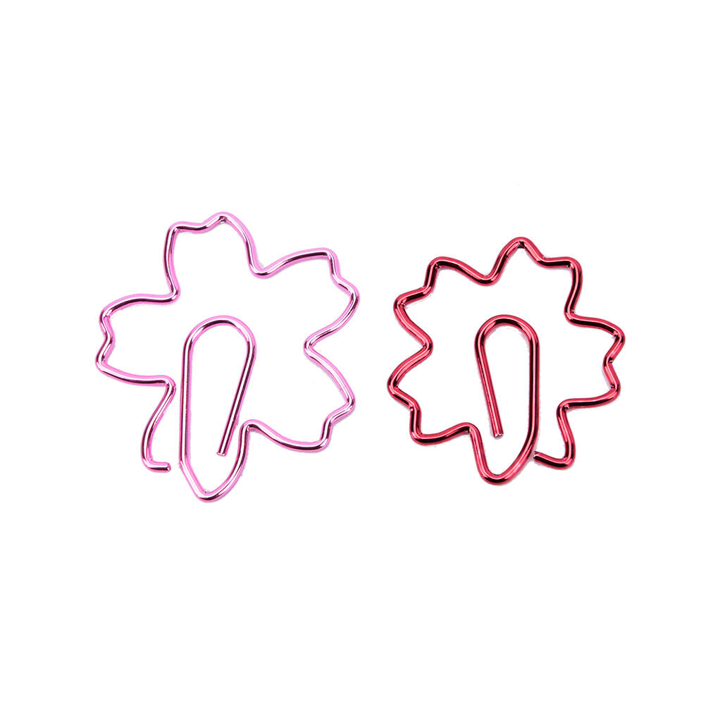 2Pcs Pink Red Sakura Cherry Blossom Flowers Paperclips Planners Paper Cli.l8
