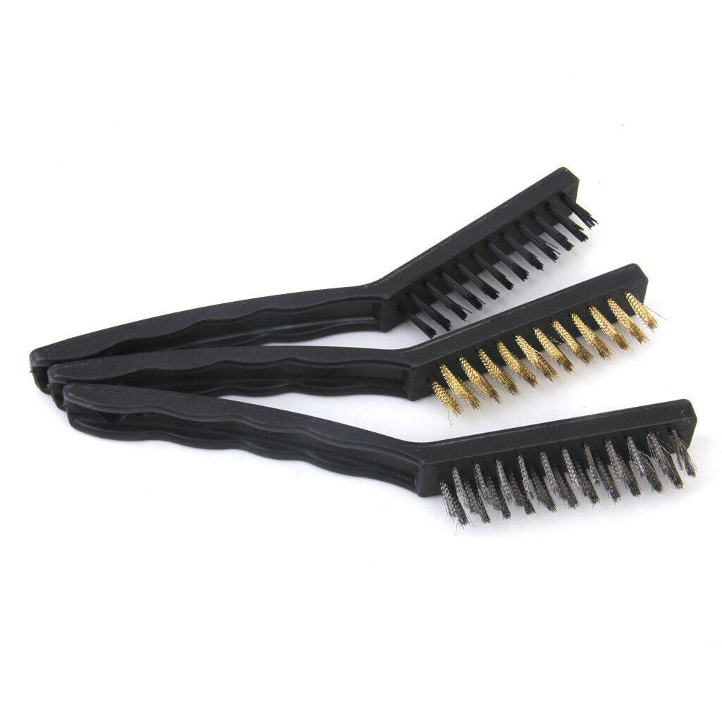 Mini Wire Brush Set Steel Brass Nylon