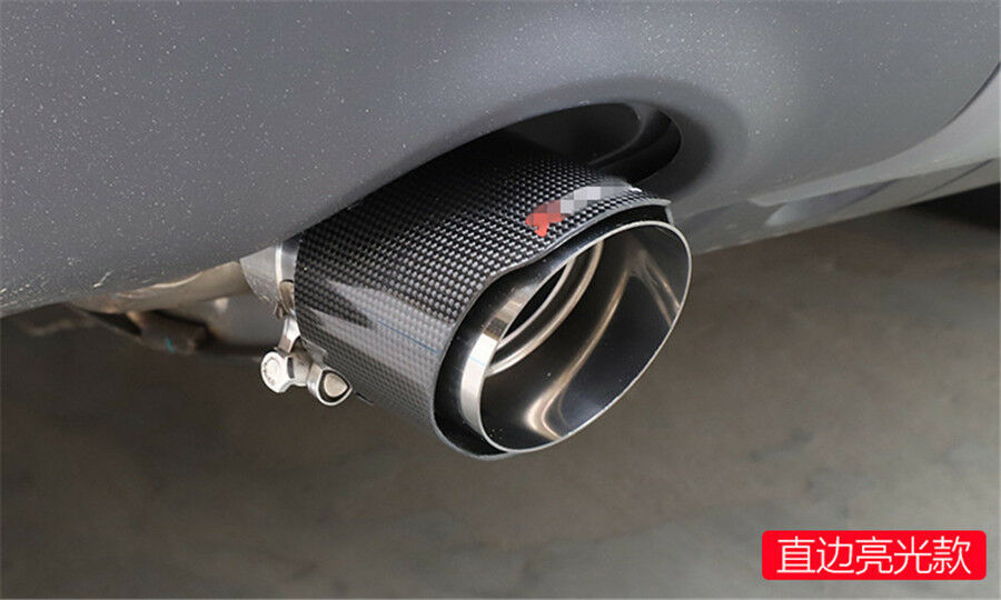 100% Real Carbon Fiber Exhaust Tips 63mm Inlet/114mm outlet Car Muffler Pipe 1X