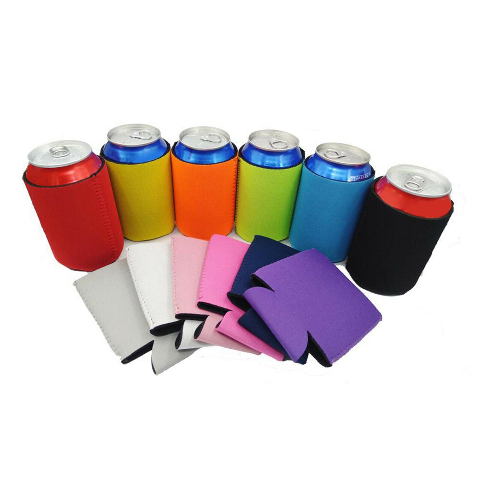10Pcs 12oz Foldable Blank Can Beer Cooler Sleeves for Wedding Birthday Party