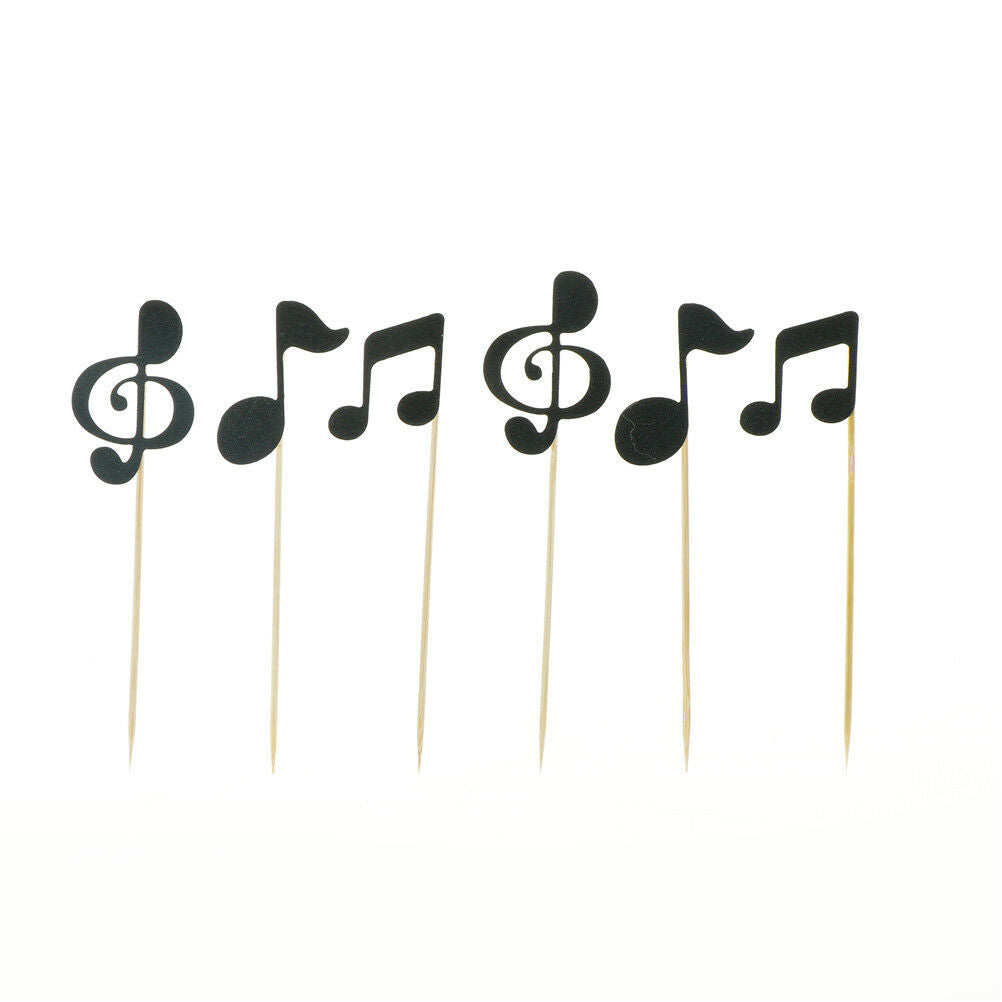 6pcs musical note cupcake toppers birthday cake topper music party decorat.l8